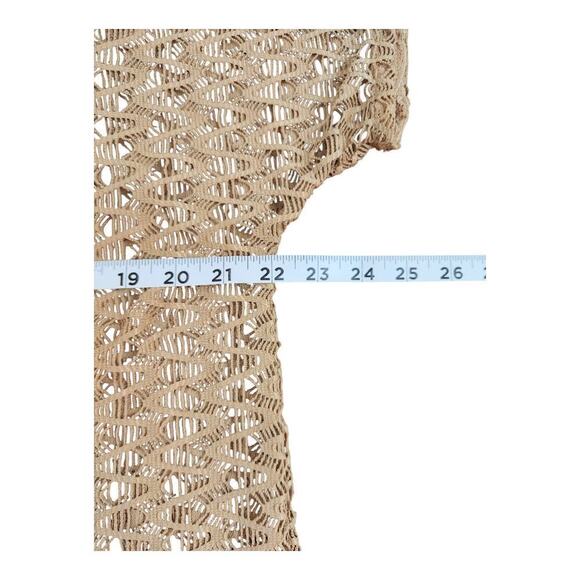 Do Everything in Love one sz brown knit cardigan with fringe boho Hippie duster - Picture 6 of 7
